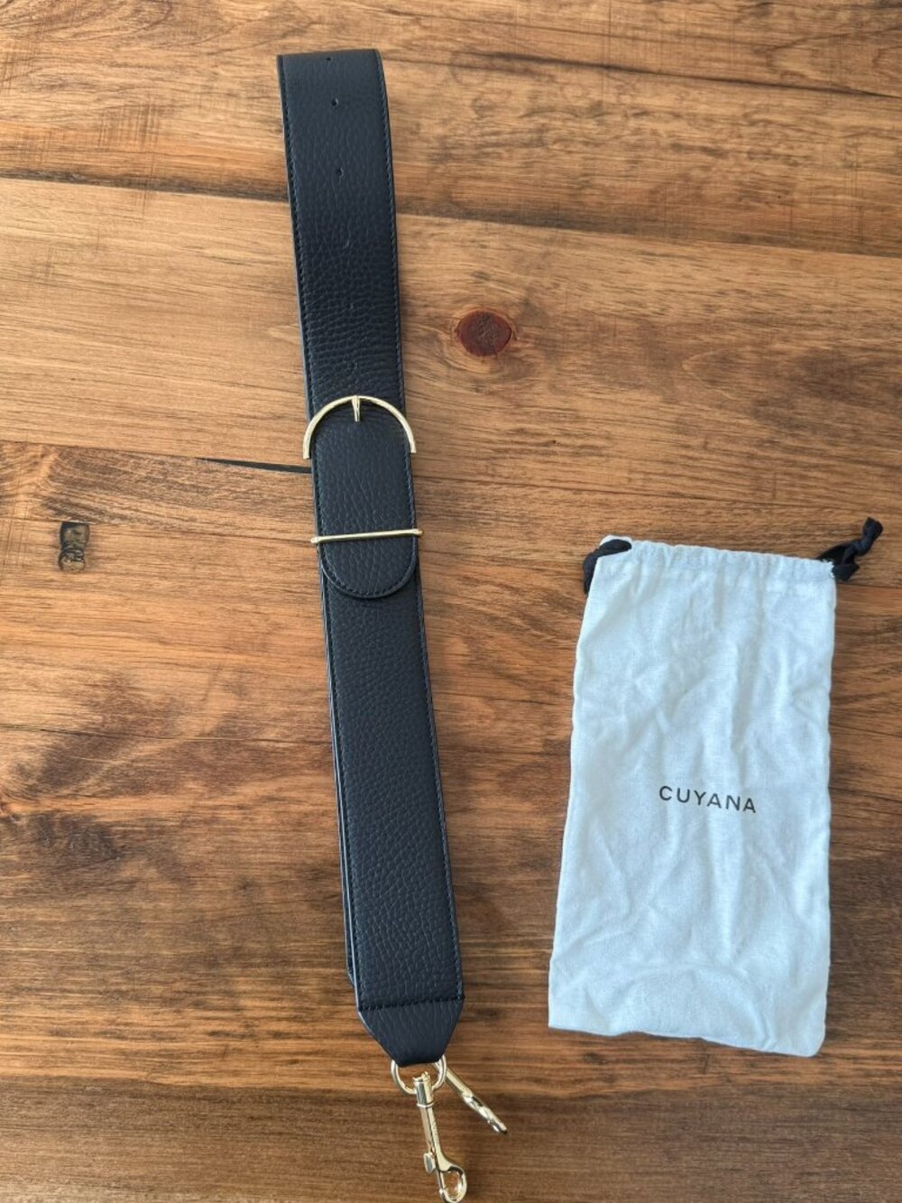 CUYANA black adjustable leather wide strap for bag - NEW without tag - Picture 4 of 7